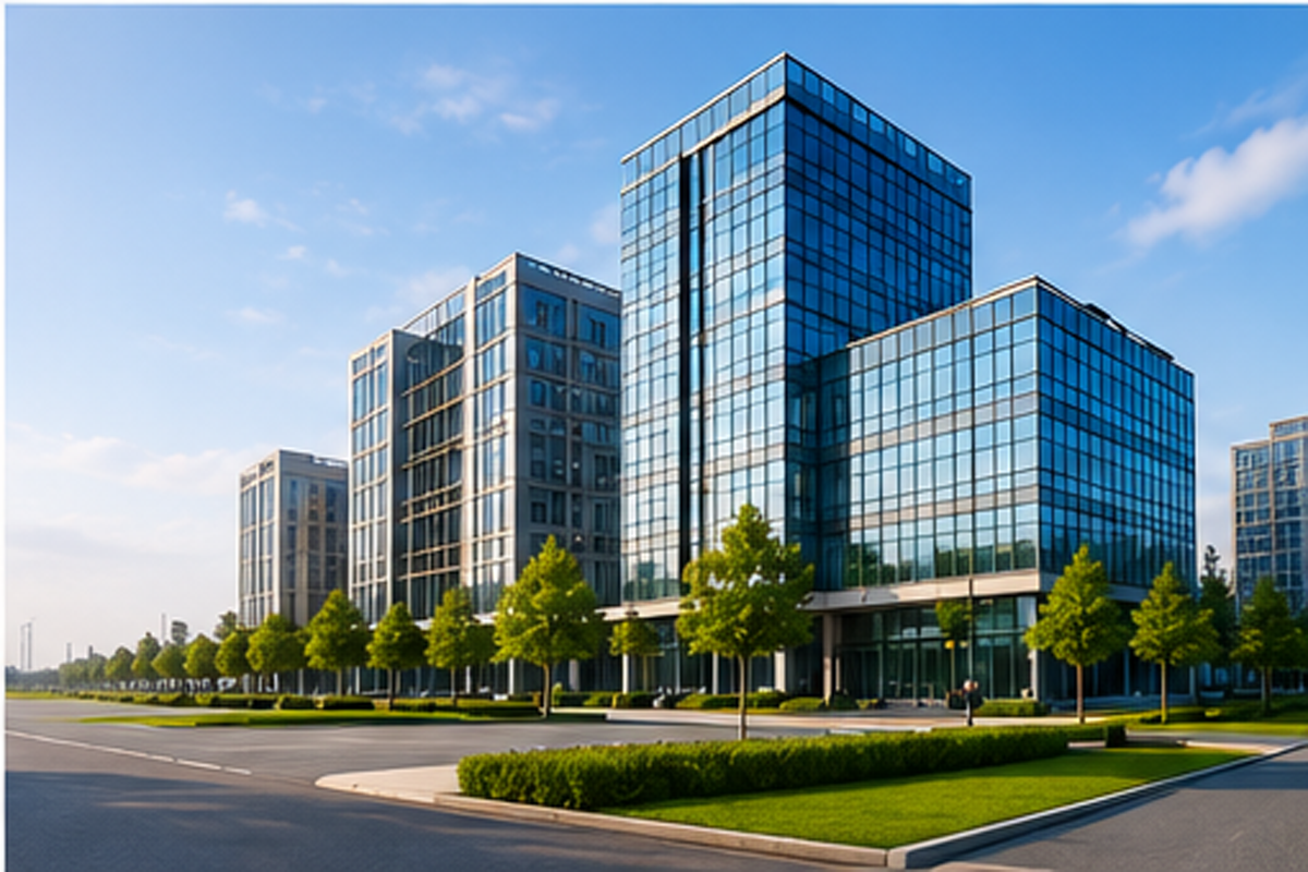 Real estate — modern glass office towers